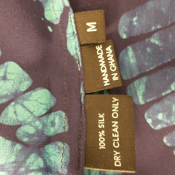 Couture Silk Kimono African Designer Studio 189 Batik Turquoise on Navy Gorgeous - Picture 7 of 11